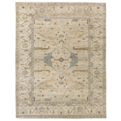 Antique Weave Oushak Oriental Hand-Knotted Wool Area Rug