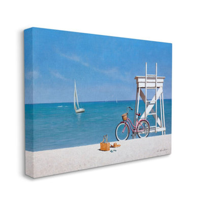 " Pink Bicycle Traditional Beach Lifeguard Stand " by Zhen-Huan Lu