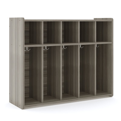 Tot Mate 5-Section Wall Locker 46"W Coat Locker with Hooks