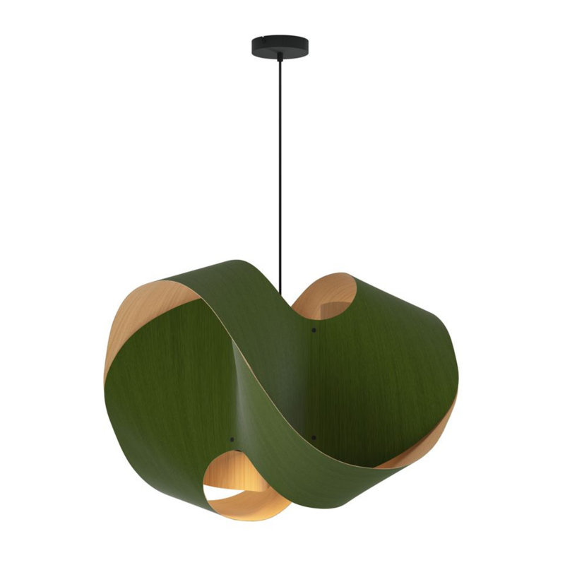 Luminaire suspendu Elvira 70 - vert, Vert / frêne, H 20,5 po x l 27,5 po x P 27,5 po