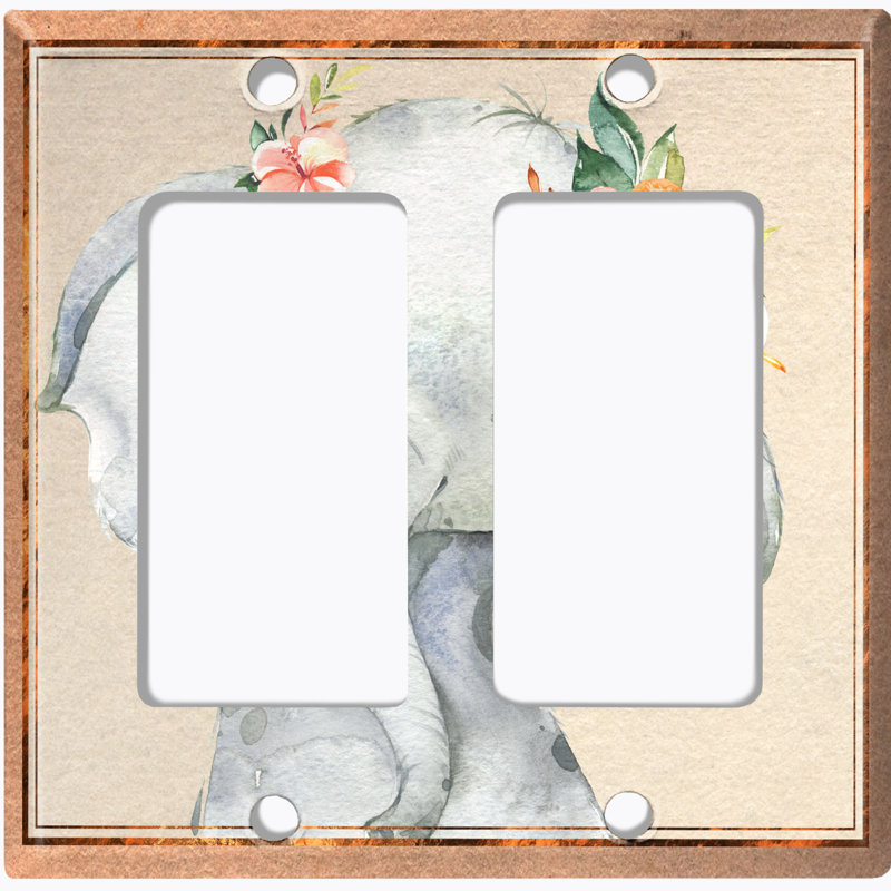 Plaque murale berçante mignonne éléphant gris