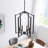6-Light Dimmable Black Geometric Cage Lantern Pendant Chandelier-1908156299