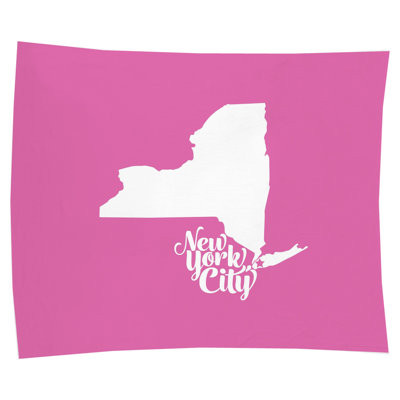 Doux foyer de New York — Silhouette de l'État de New York — Peinture murale d'intérieur paysage