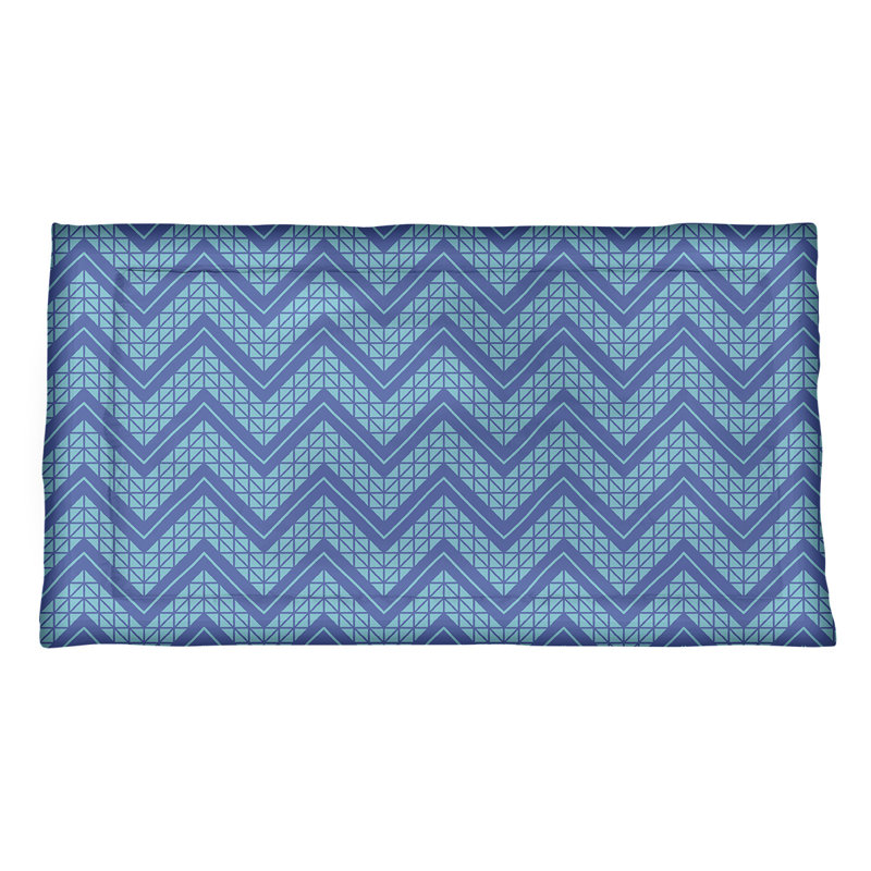 Taie décorative à chevrons Rhonda Cheval, Très grand, Microfibre, Bleu / bleu sarcelle