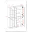 Garde-manger 100% bois massif 48,5 po avec portes en verre givré, 2 tiroirs et tablettes réglables-1992081447