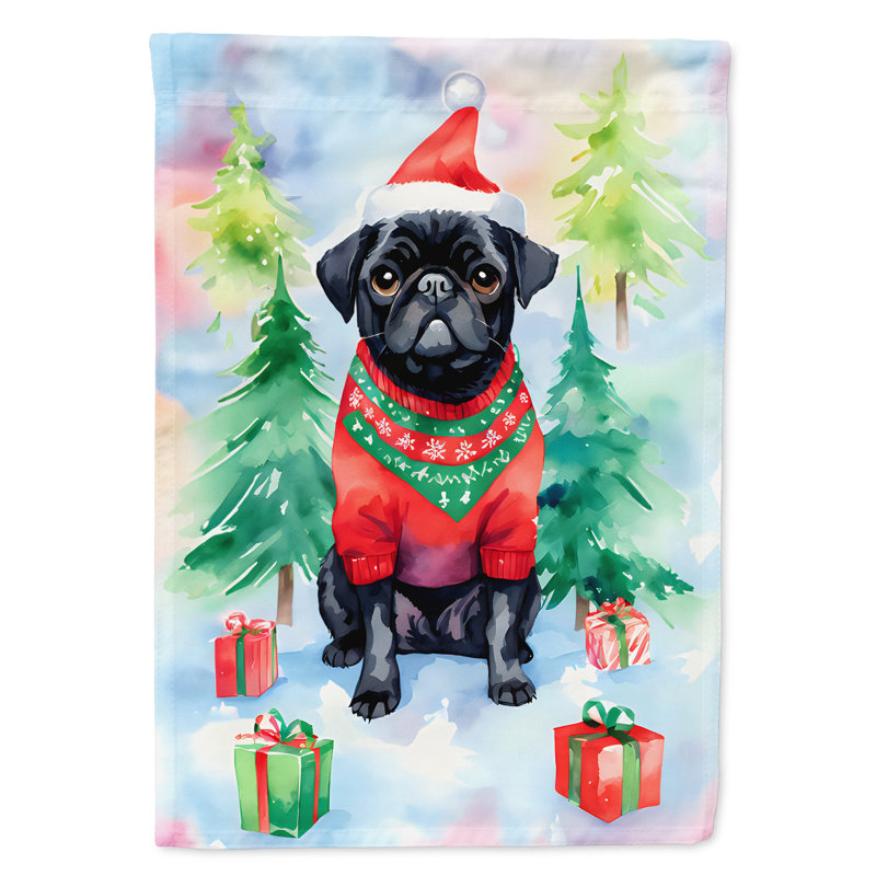 Drapeau de Noël carlin, H 15,5 po x l 11,25 po