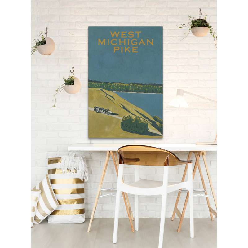 West Michigan Pike - Reproduction de publicité sur toile tendue, H 12 po x l 8 po x P 1,5 po
