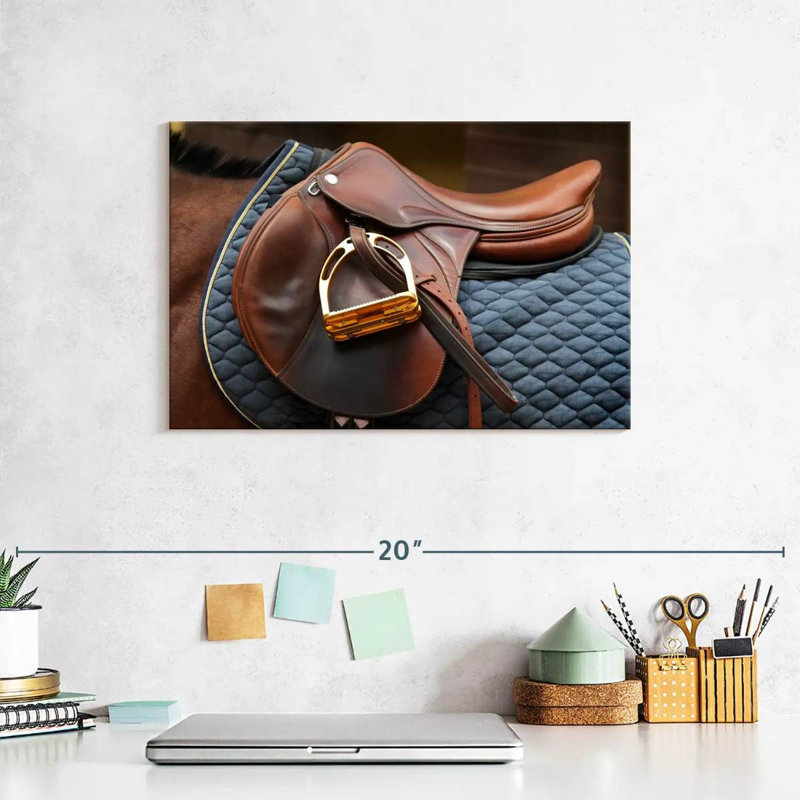 Mehar Brown Leather Saddle, 8" H x 12" W