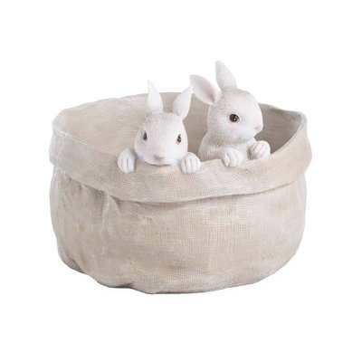 Two Bunnies Resin Indoor/Outdoor Statue Planter