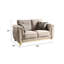 Causeuse rembourrée de style contemporain en bois avec accents dorés et beige