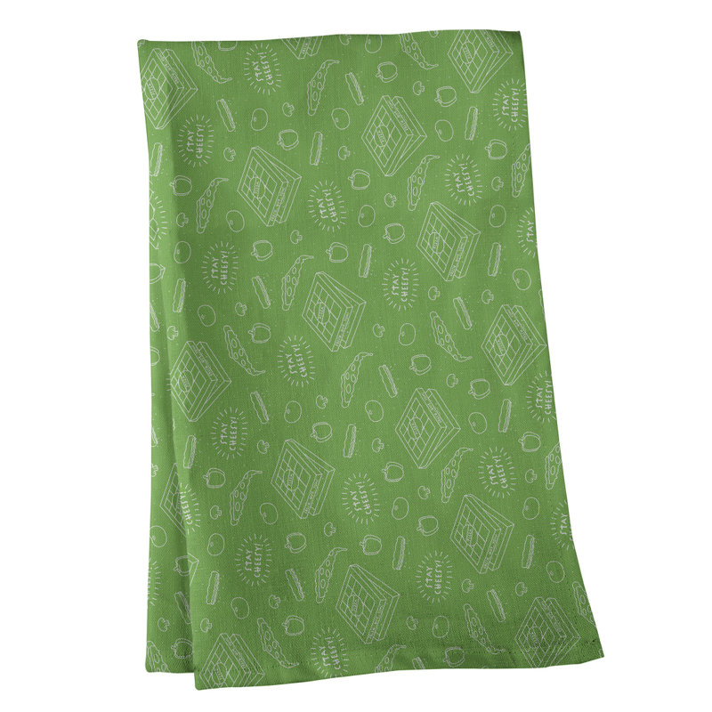 Torchon à motif de couleur pizza background, Croisé en coton, Vert