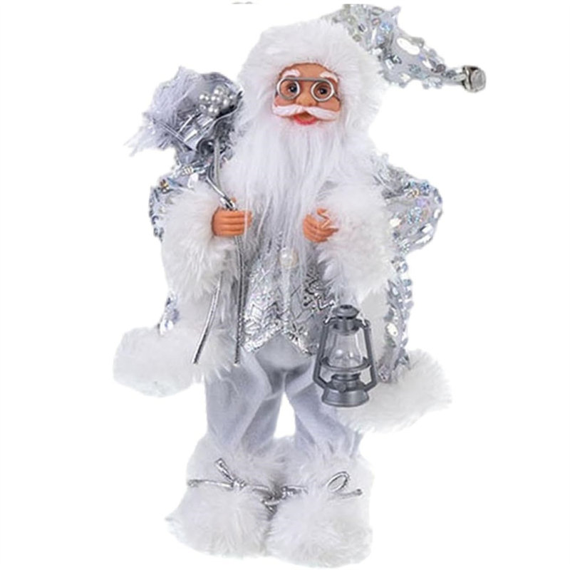 Lanterne de bonbon 11,8 "père Noël couleur argent