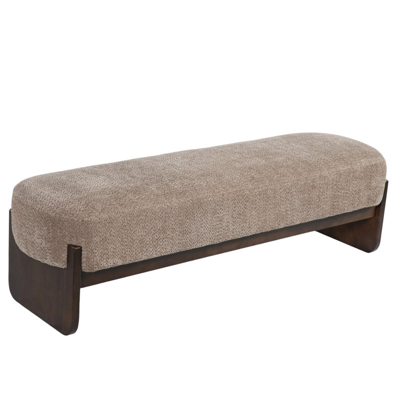 Snedicor Elegant Loop Yarn Ottoman, Brown