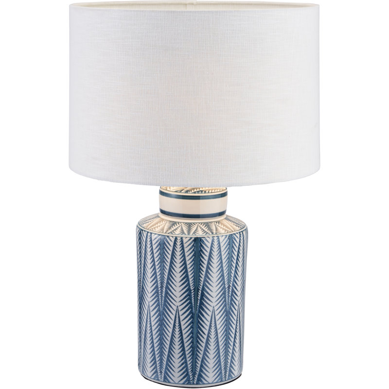 Ceramic Table Lamp, 22.05" H x 13.78" W x 13.78" D, Linen