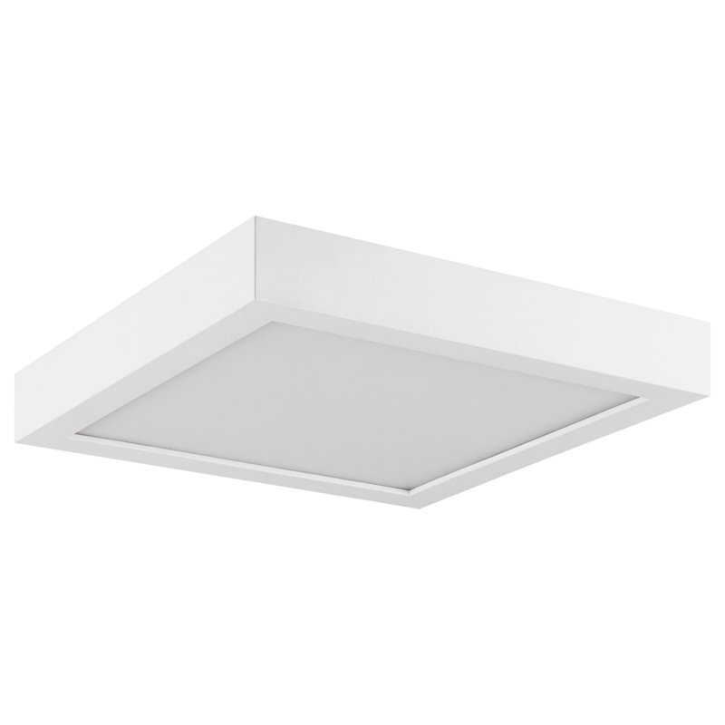 Plafonnier encastré 1 lumière DEL, Blanc, H 0,63 po x l 9 po x P 9 po