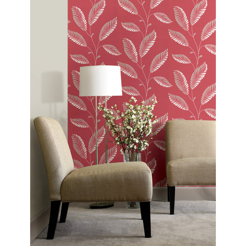 Rouleau de papier peint moderne 33 pi x 20,5 po Siilata Trail, Rose