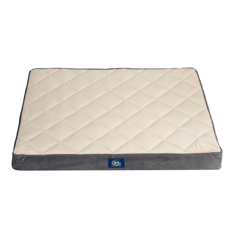 Lit matelassé pour animaux Serta, Gris, Très grand (l 47 po x P 39 po x H 3,5 po)