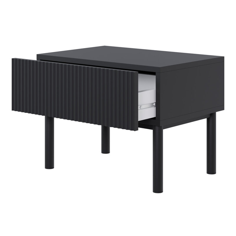 50 cm W Bedside Table, Black