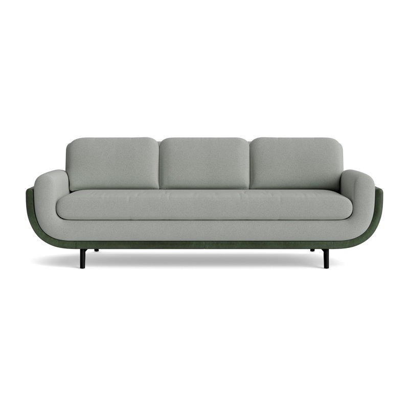 Regatta 100 Sofa, Boucle - Mineral Green/Bedford - Evergreen, Black