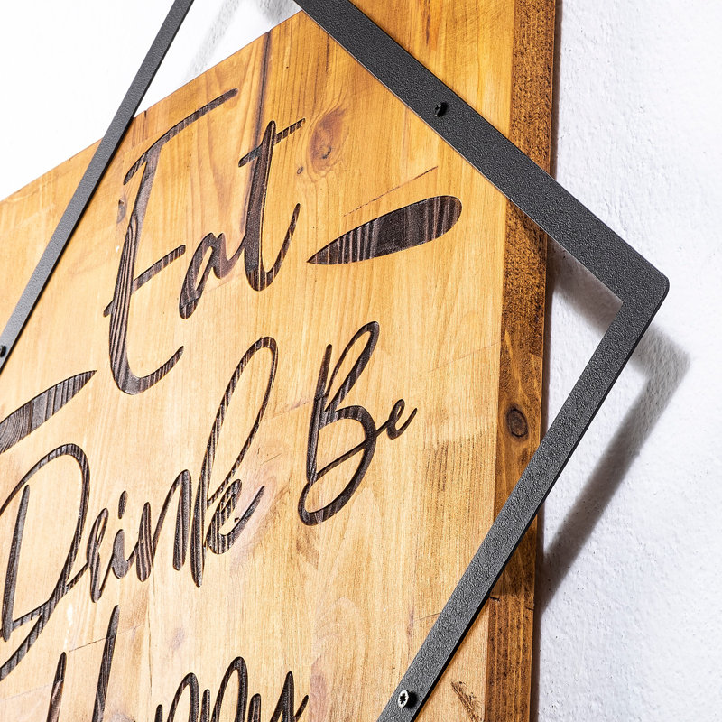 Wall Decor on Solid Wood, Typography 8