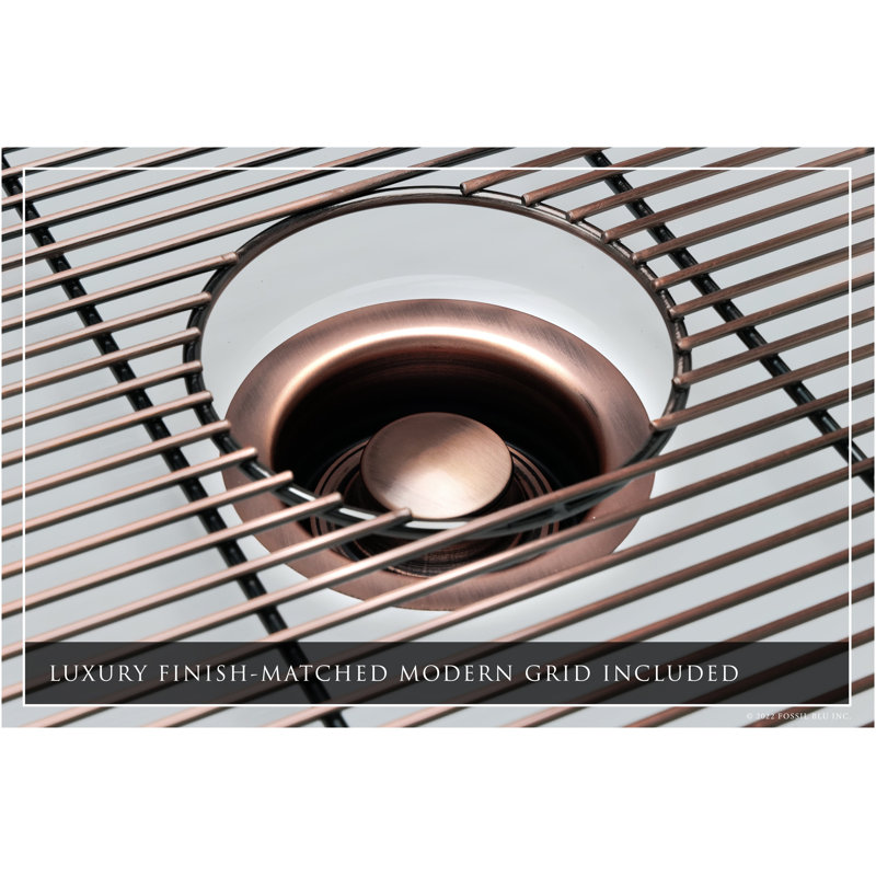 Luxury 33" L x 20" W Dual Mount Kitchen Sink with Basket Strainer, Antique Copper Accessories