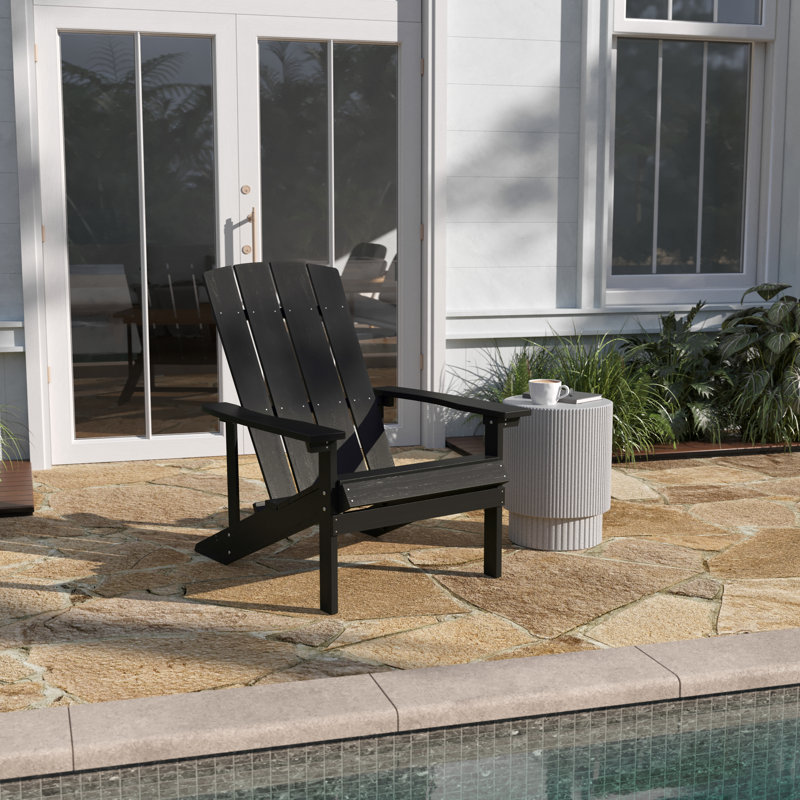 Bayfield All-Weather Poly Resin Wood Adirondack Chair, Slate Gray