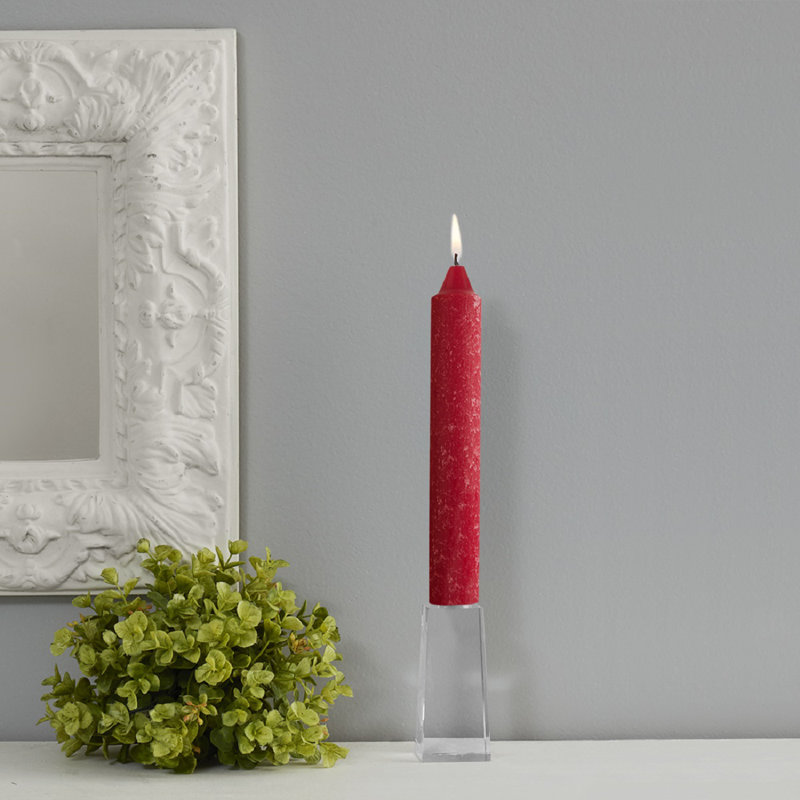 Timberline Collenette Dinner Candle Taper, 9" H x 1.25" W x 1.25" D, Red