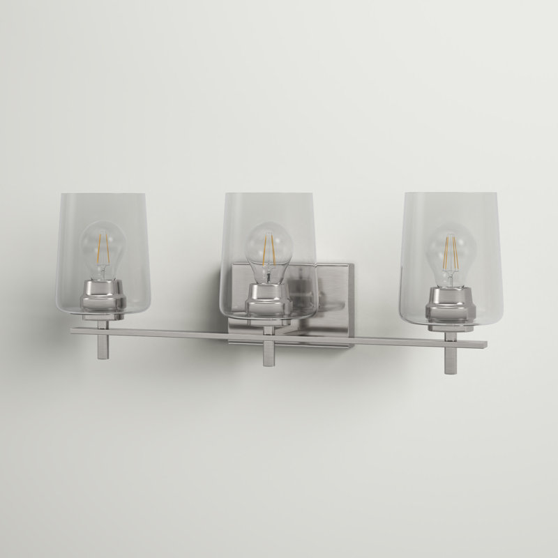 Éclairage de salle de bain à intensité variable 3 lumières Aretzy, Nickel brossé