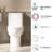 Comfortable Toilet With 17" Seat, 1.1/1.6 Dual Flush, Rimless Sanitary Basin, Quiet Gloss White 006 For Bathroom One Piece Hygienic Ceramic Silent