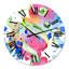Iridiscent Daisy Flowers - Horloge murale transitionnelle-70835580