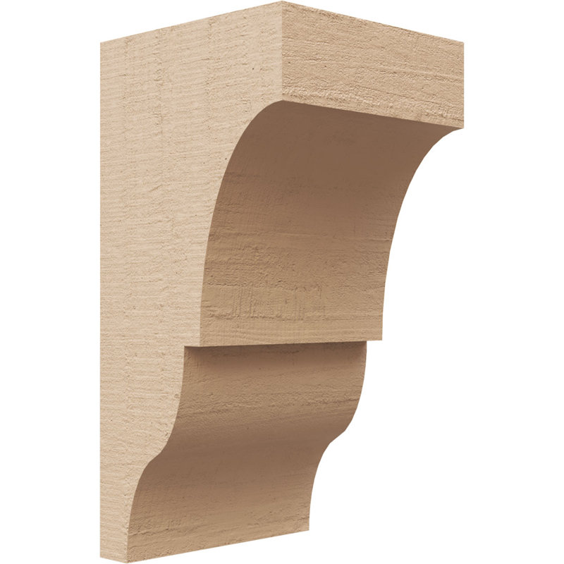 Bois de cèdre brut Asheboro, grain de bois TimberThane Corbel, apprêté brun clair, H 8 po x l 4 po x P 4 po