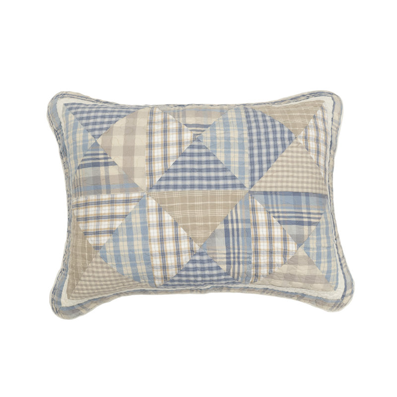 Donna Sharp Coastal Star 2PC Twin Embroidered Pieced Cotton Quilt Set, Twin Quilt + 1 Standard Sham