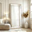 Miroir de plancher surdimensionné de 84 po avec cadre doré antique