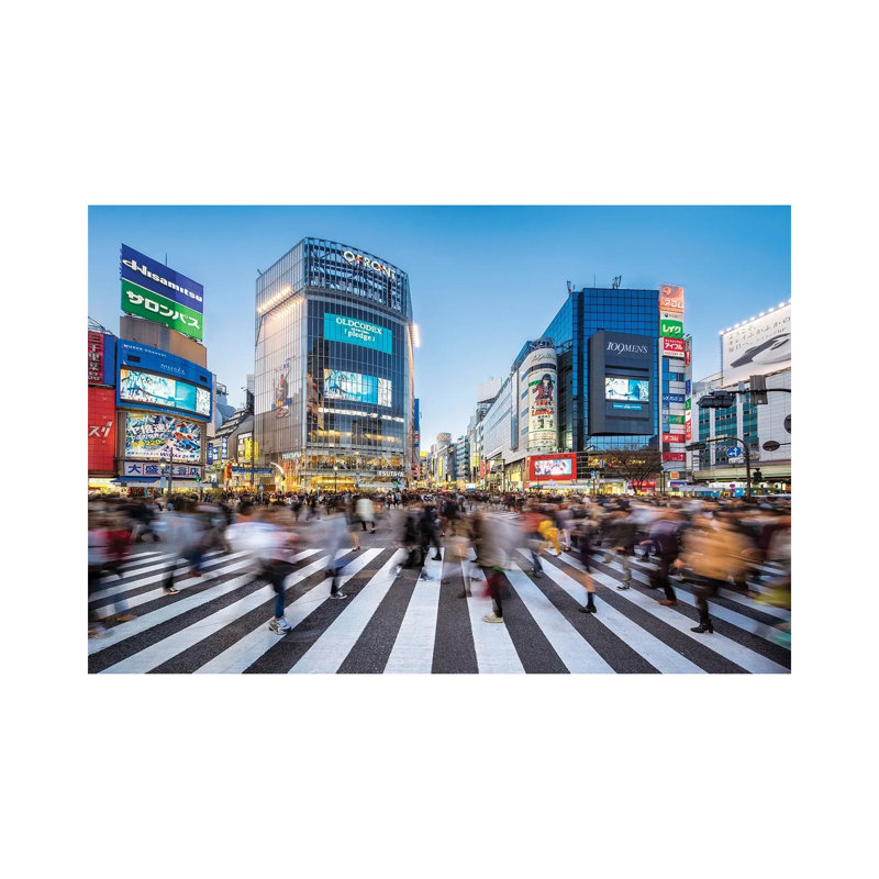 Shibuya Crossing in the Evening, Tokyo, Japan 1 Piece Wrapped Canvas Wall Art, 101.6 cm H x 66.04 cm W x 1.91 cm D