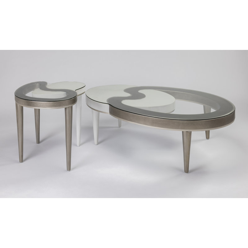 Coffee Table, Silver/White