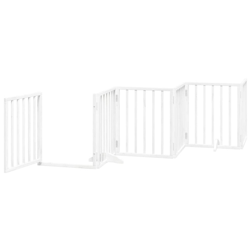 Rilea Solid Wood Dog House Door, White, 60cm H x 300cm W x 2cm D