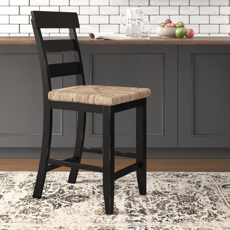 Tabouret de bar et de comptoir Holdrege, Noir, Tabouret de bar (siège d'une hauteur de 30,25 po)
