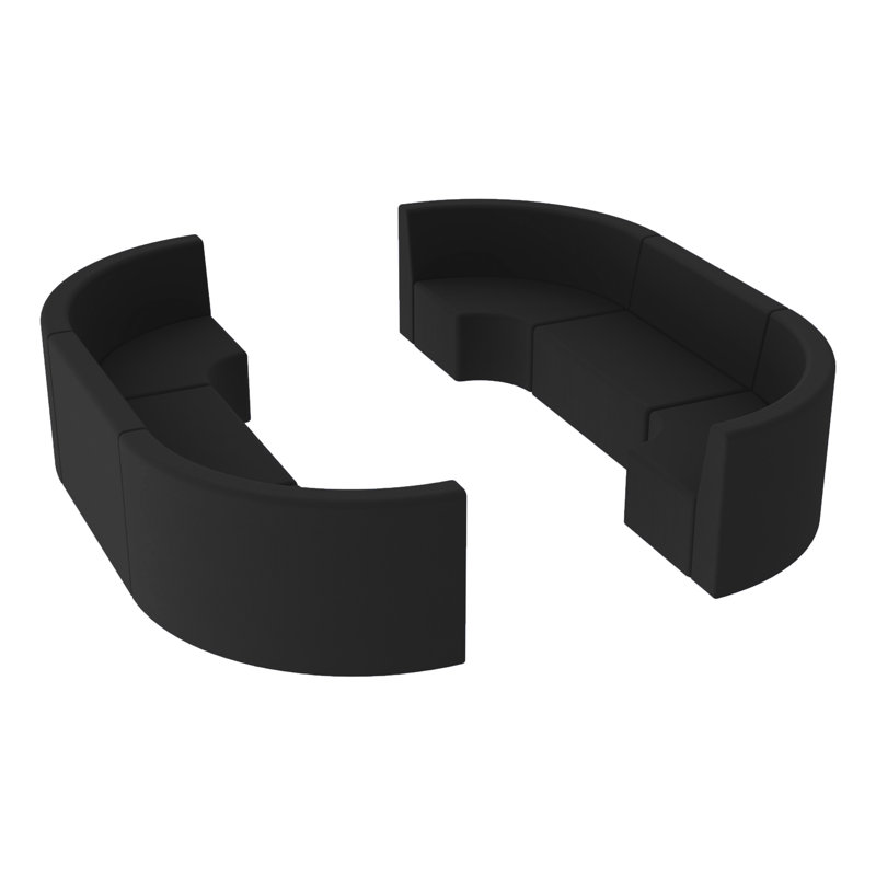 Ensemble de 6 chaises à dossier haut Pro Series, hauteur de 12 po, Noir, noir, noir, noir, 36.75" H x 108" W x 36" D