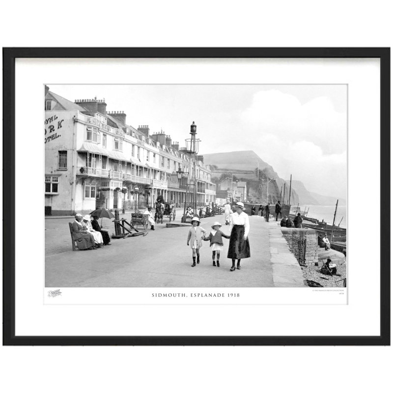 Sidmouth, Esplanade 1918 by Francis Frith - Single Picture Frame Print, 45cm H x 60cm W x 2.3cm D