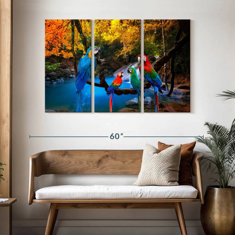 Brampt Safari Parrots, 32" H x 50" W