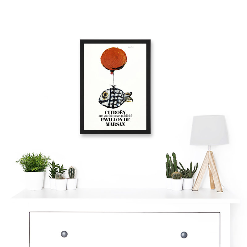 Francois Automobile Exhibition Marsan Pavilion Fish Balloon Advert - Single Picture Frame Print