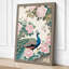 Peacock Among Roses Japandi - Wrapped Canvas-437144973-437144979