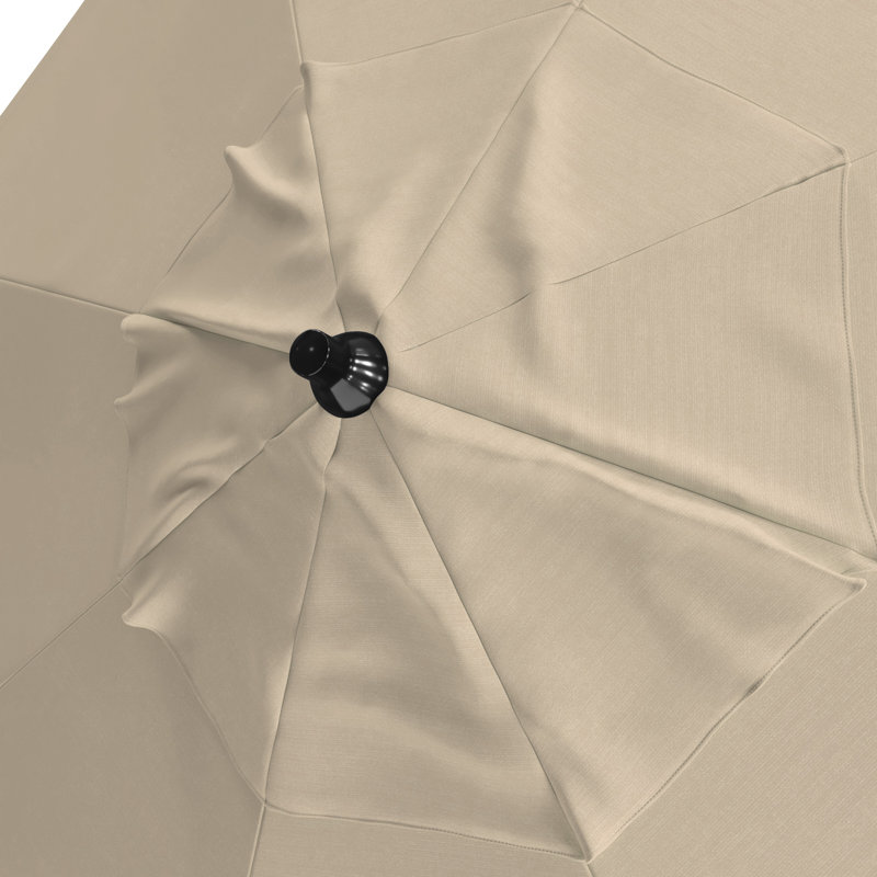 Parasol de marché en aluminium 9 pieds et manivelle à inclinaison automatique en oléfine, Performance beige antique