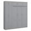 Lit escamotable mural avec armoire supérieure, tablettes et garde-robe, lit pliable peu encombrant-2111323291