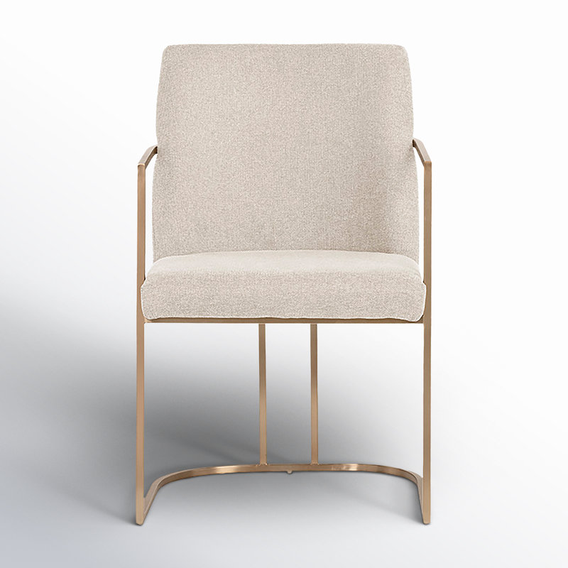 Rayla Upholstered Arm Chair, Cream Performance Basketweave