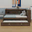 Lit de jour avec tablettes de rangement, USB, DEL et lit gigogne-1347383621