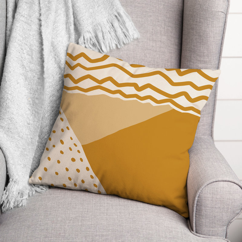 Coussin décoratif intérieur / extérieur, Orange / Jaune
