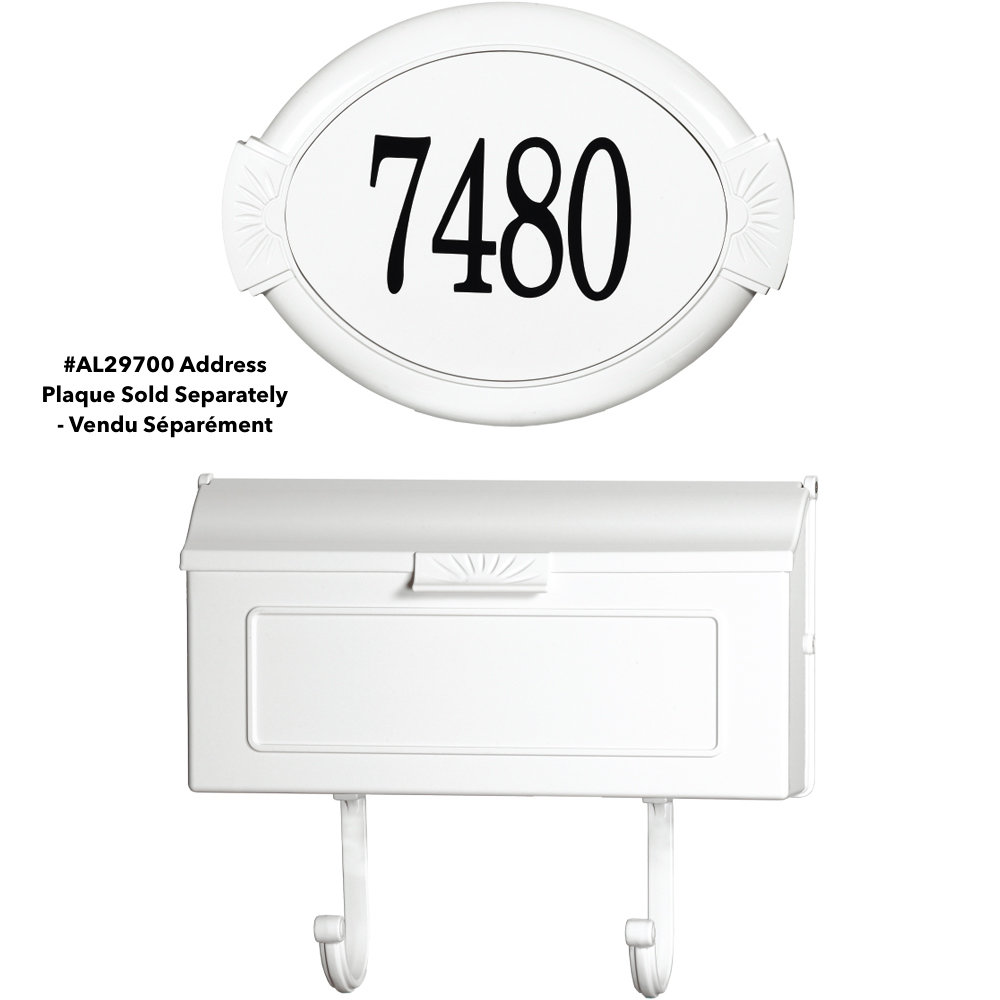 Cast Aluminum Wall-Mounted Mailbox, White