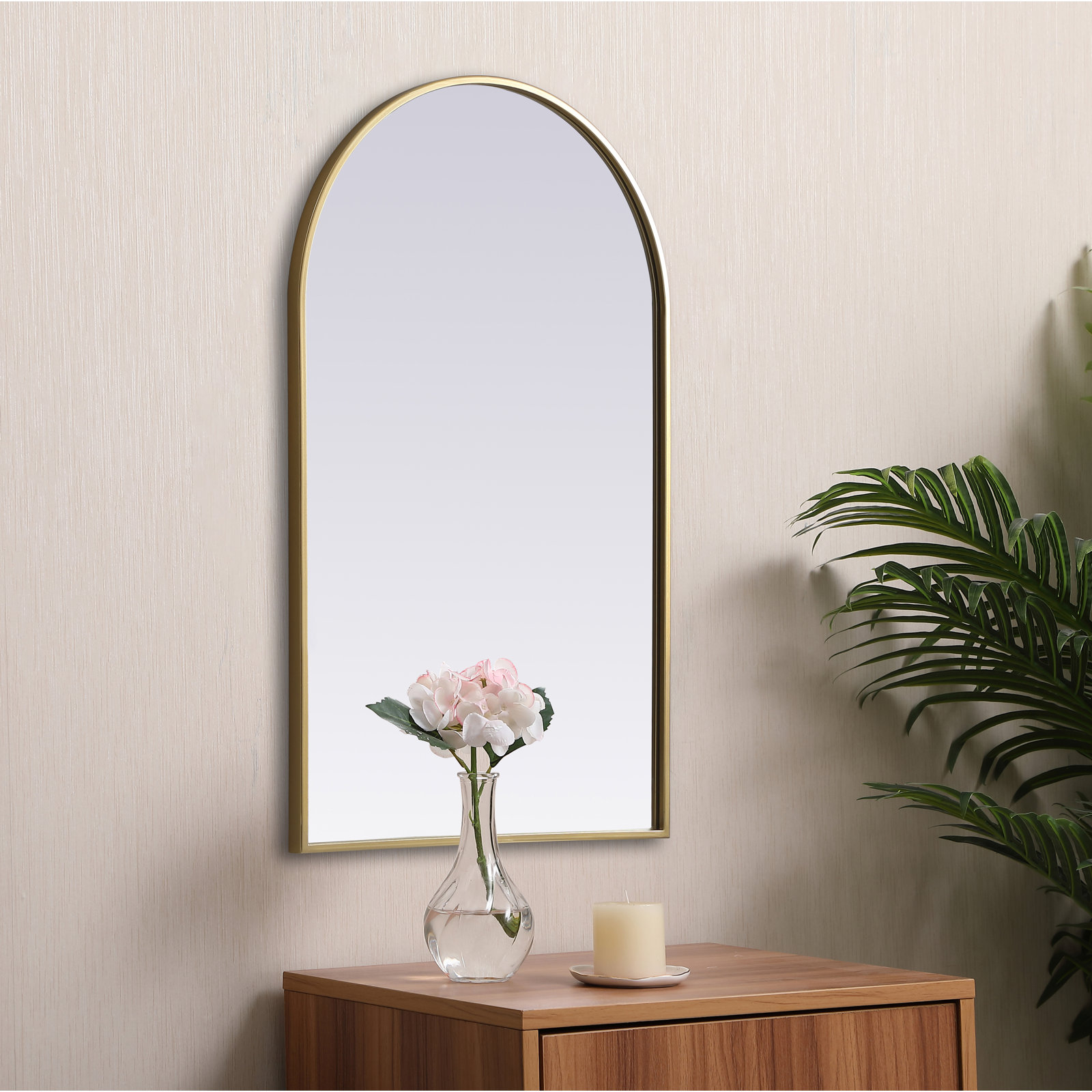 Sabine Accent Mirror, Brass, 36" x 22"
