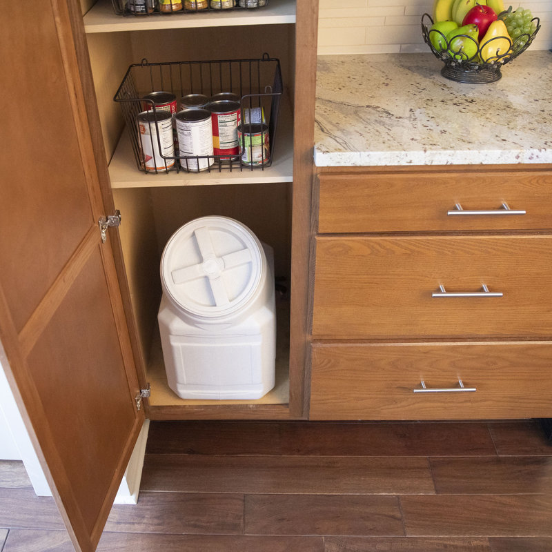 Gray Airtight Stackable Plastic Pet Food Storage Container